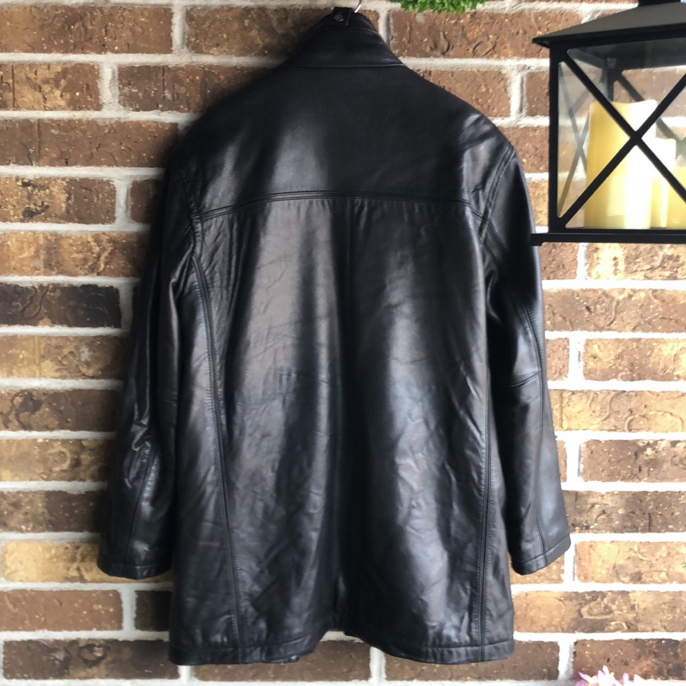 Marc New York Men’s Black Leather Jacket with Removable Wool Bib - Picture 8 of 12